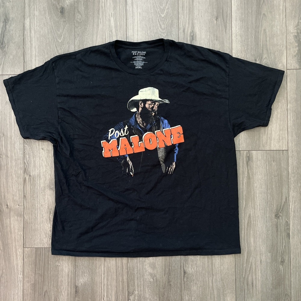 Post Malone Mens 3XL T Shirt Black Short Sleeve Cowboy